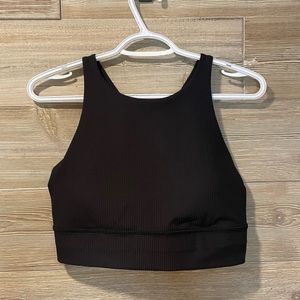 Lululemon ribbed energy high neck longline sports bra